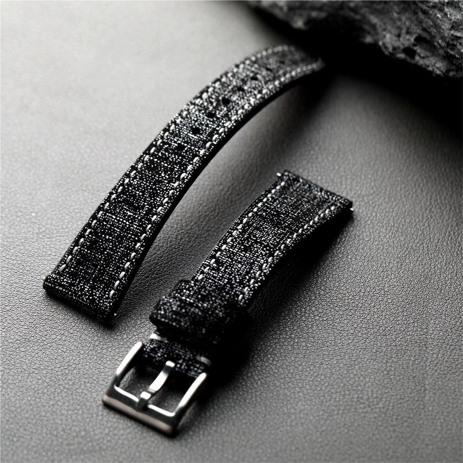 Correa de cuero negro 18mm 19mm 20mm banda de repuesto de liberación rápida accesorios clásicos de pulsera de negocios cómodos y duraderos