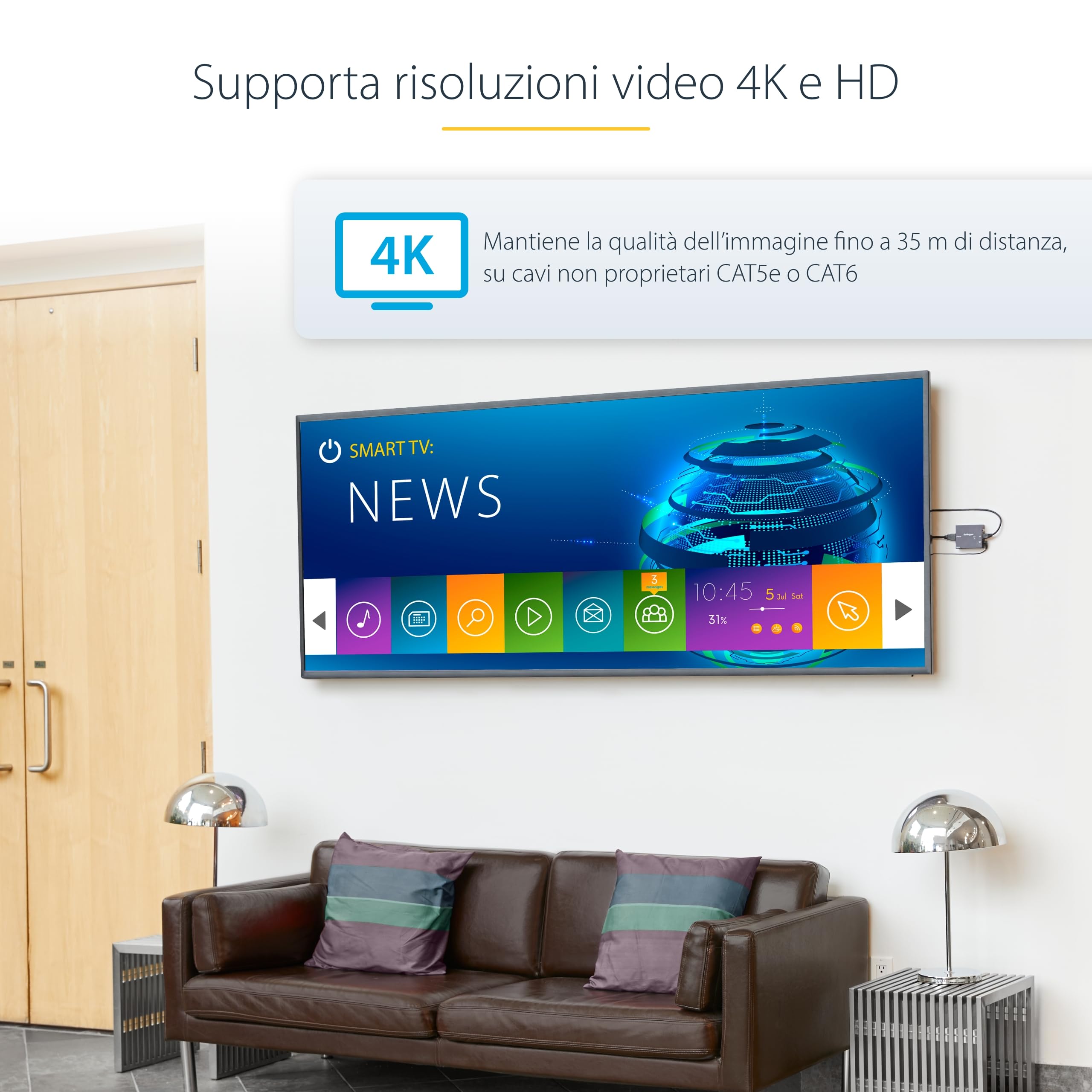 StarTech Kit Extender HDMI via CAT5e/CAT6 HDBaseT, 4K 35m, 1080p 70m, PoC | Compatibile con Display e Proiettori, Segnale Audio e Video HD