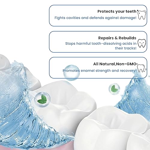 Miniatura 4 de Goma de hidroxiapatita  Goma de mascar remineralizante con no nanohidroxiapatita y xilitol, menta sin azúcar para un aliento fresco (90 piezas) (1)