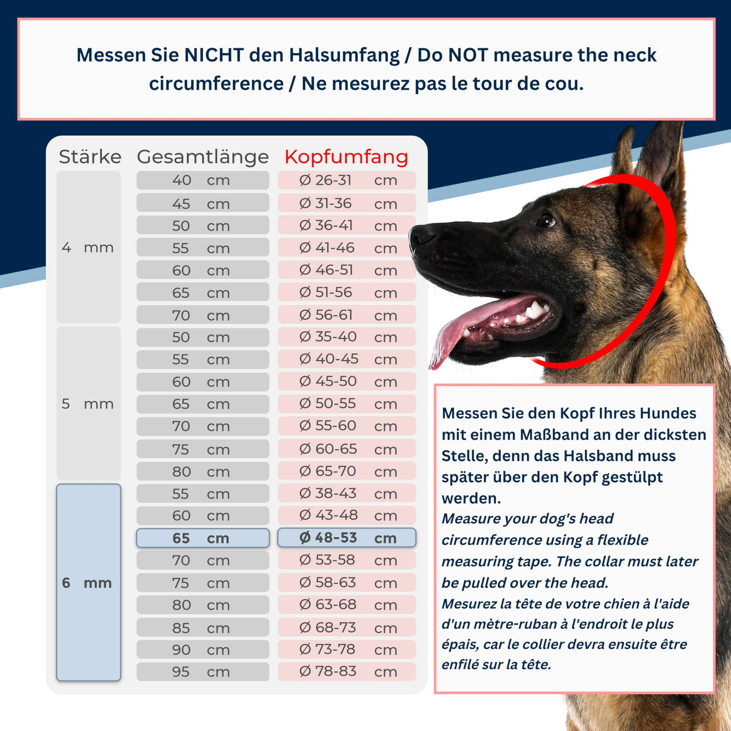 Hundekette Edelstahl Trainingskette/Kettenwürger kurzgliedrig mit Zugstopp – 6 mm x 65 cm