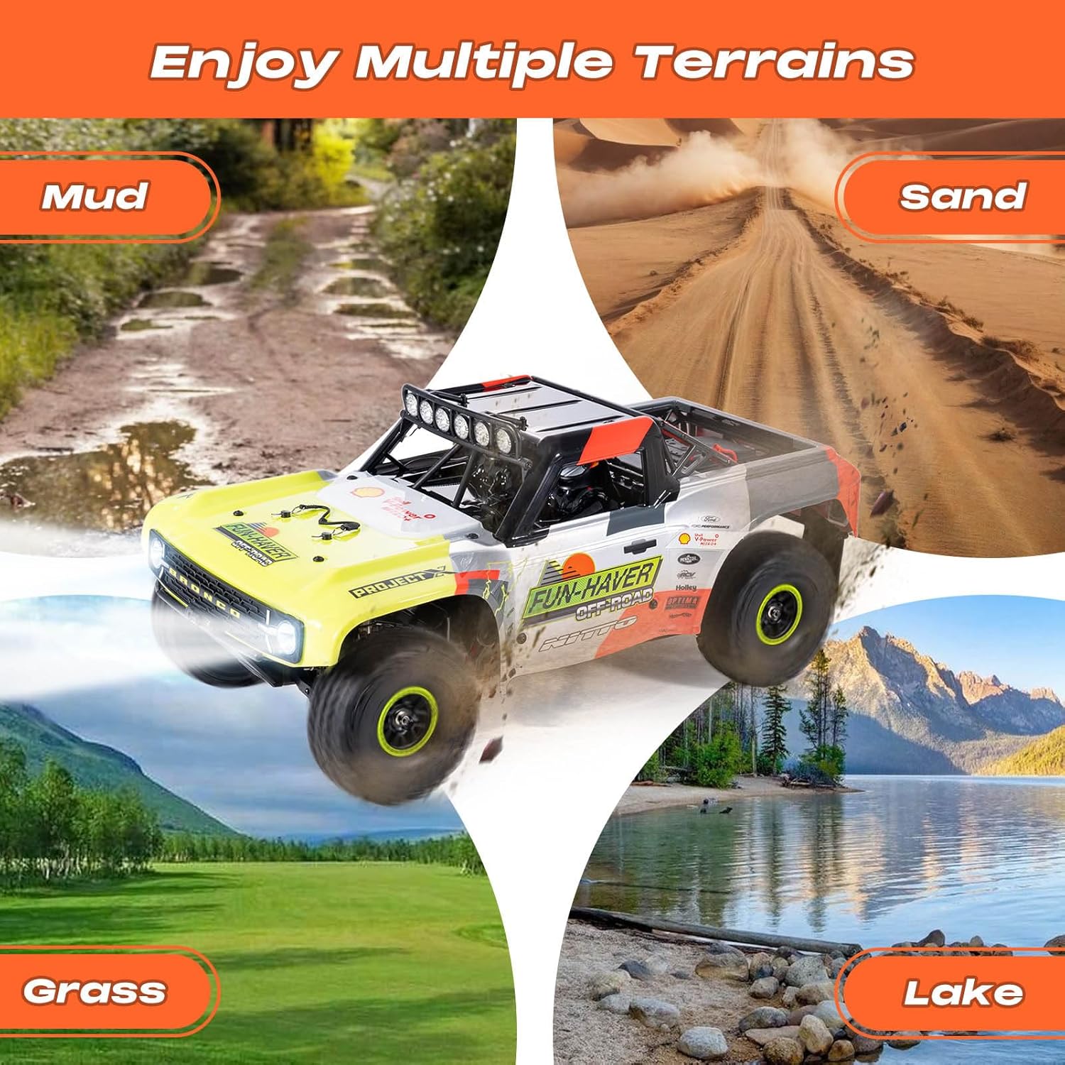 BEEZRC FMS 1/7 Ford Bronco RTR EB RC Short Course Truck Fast 80km/h High Speed RC Off-Road Brushless 4x4 RC Truck RC Car Hobby RC Waterproof Remote Control Car for Adults RS Racing Livery 2024