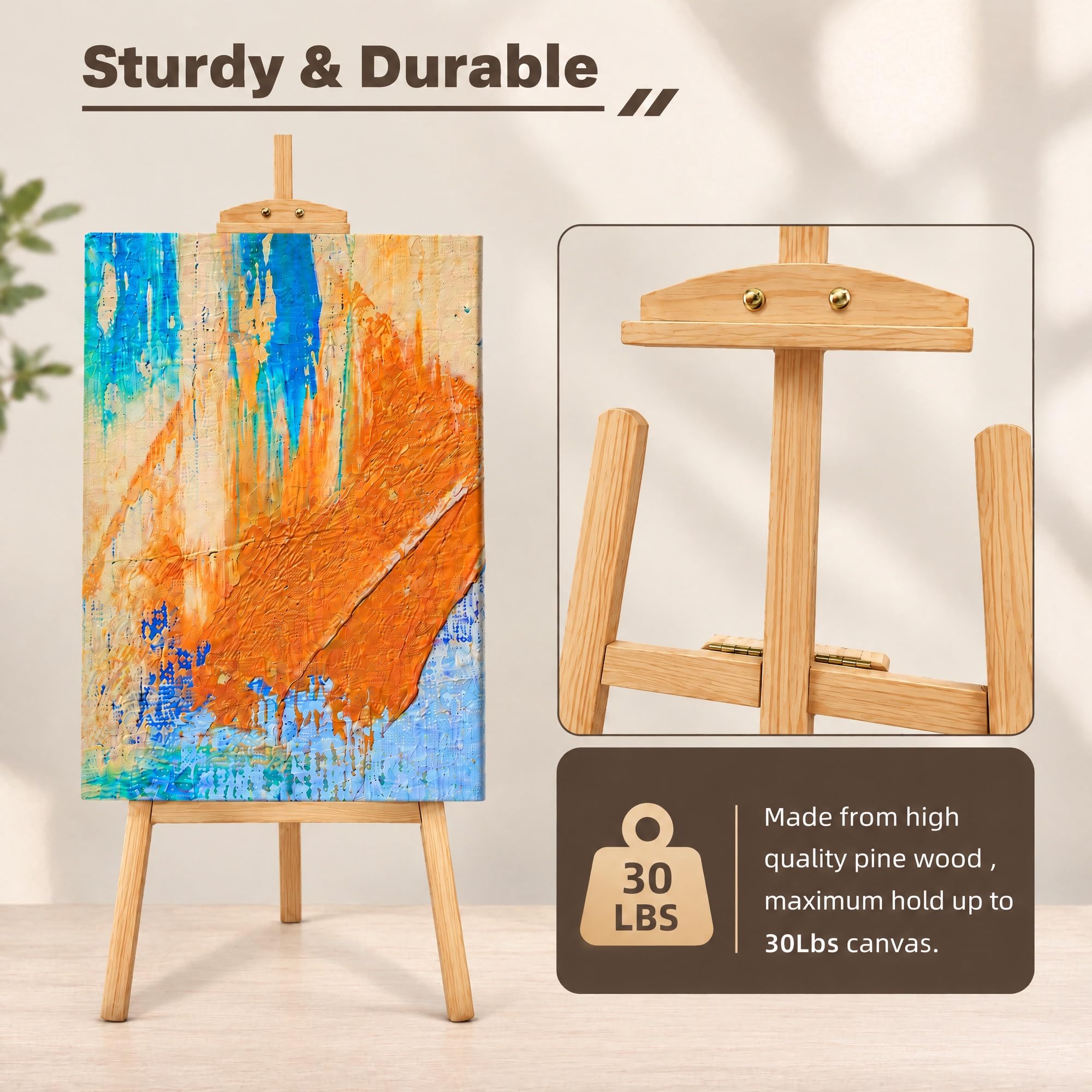 Adjustable Pine Art Easel - Display Your Artwork -9 Adjustable Pine Art Easel - Display Your Artwork -9