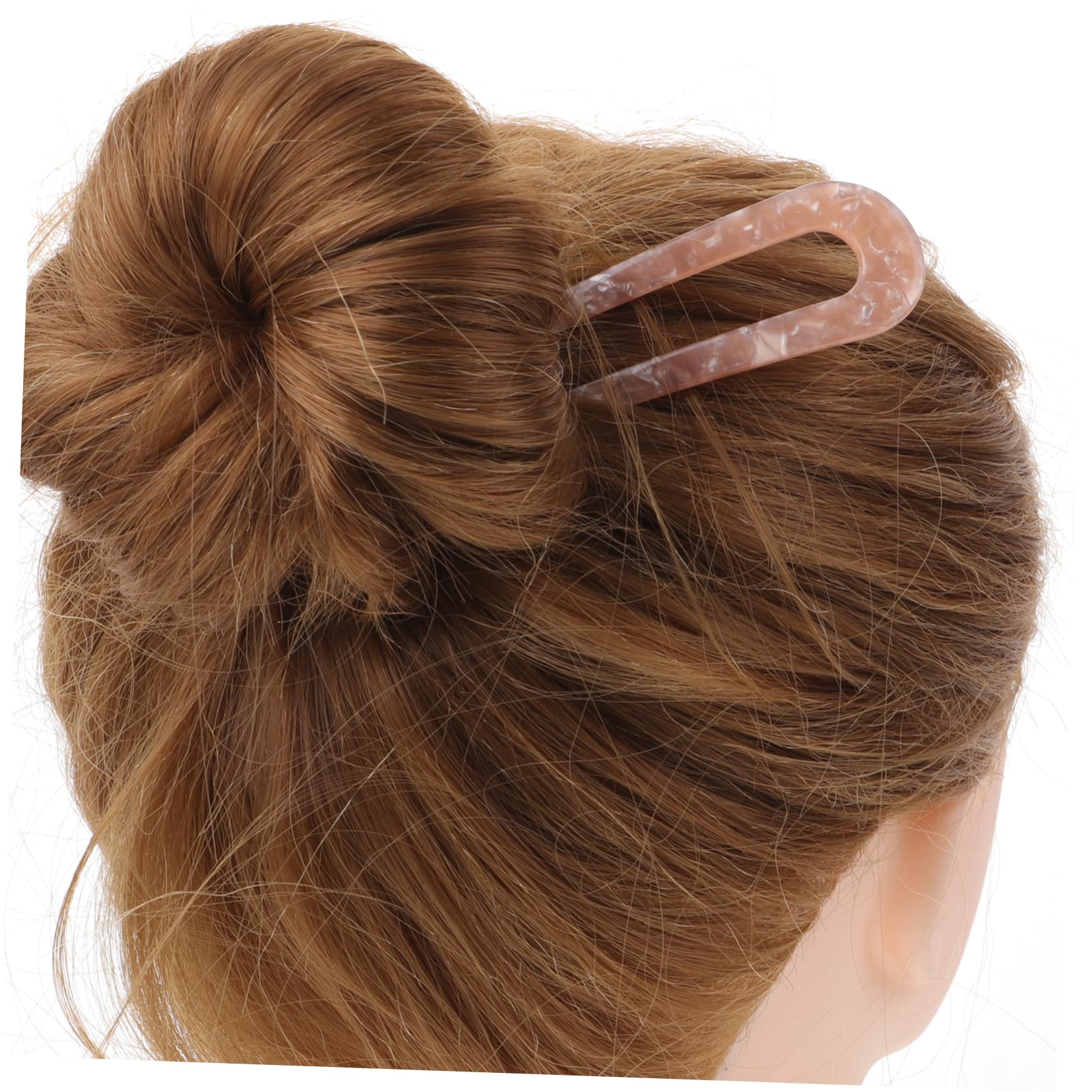 2 Piezas Horquillas U Acetato para Peinados Elegantes Accesorios Prácticos para Bodas y Fiestas Color Melón y Rosa