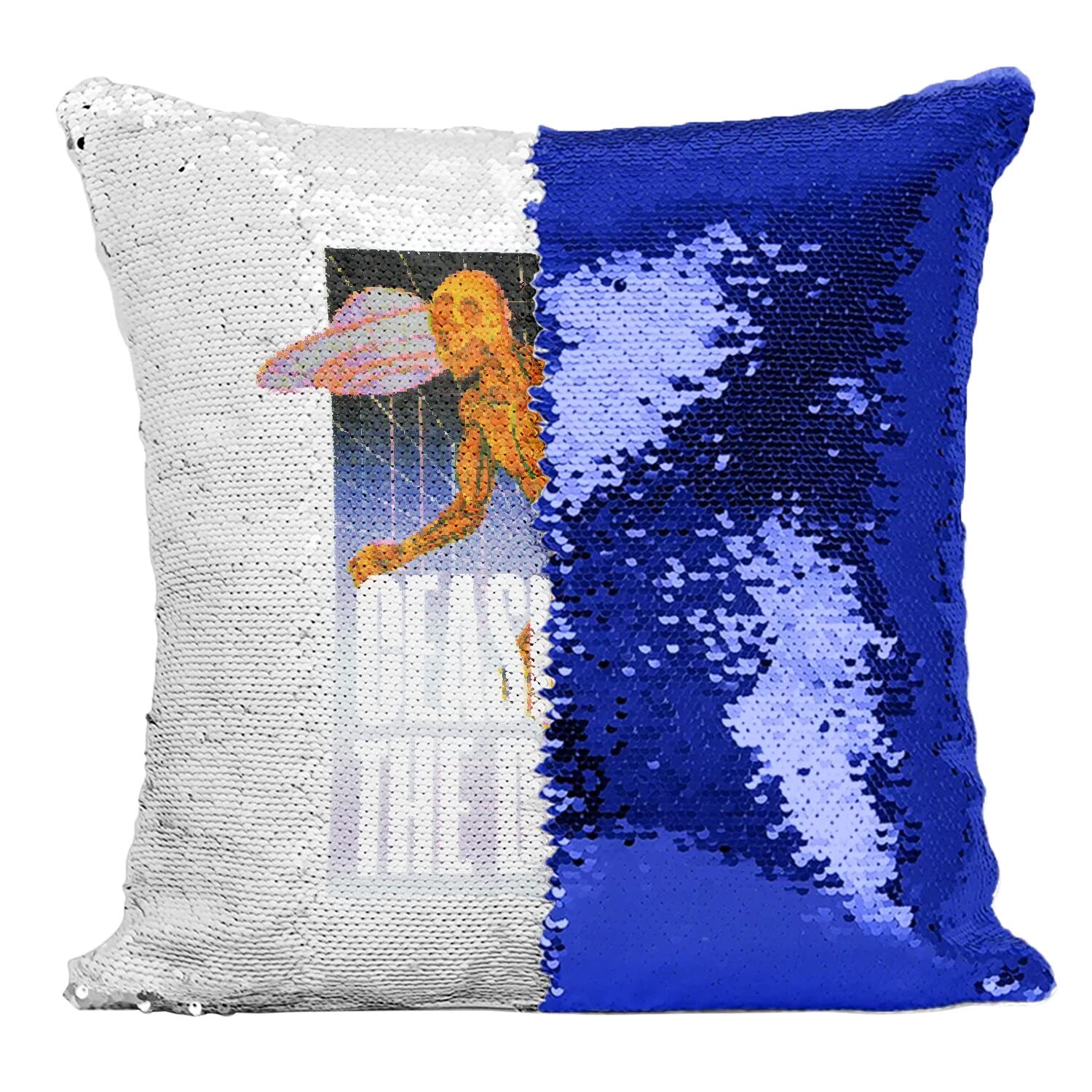 Coussin bleu paillettes Cease The Day pour sublimer votre canape d un art vintage unique