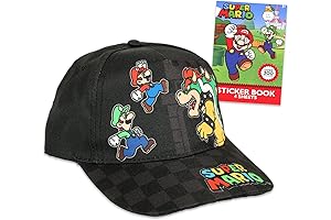 Super Mario Bros. Kids Ball Caps and Stickers Bundle