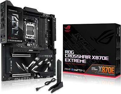 ASUS ROG Crosshair X870E Extreme – Placa Base AMD E-ATX, 20+2+2 etapas de Potencia, DDR5, PCIe 5.0 Compatible con GPU de próxima generación, Cinco M.2, Wi-Fi 7, ASUS AI Advisor, LCD de 5 Pulgadas