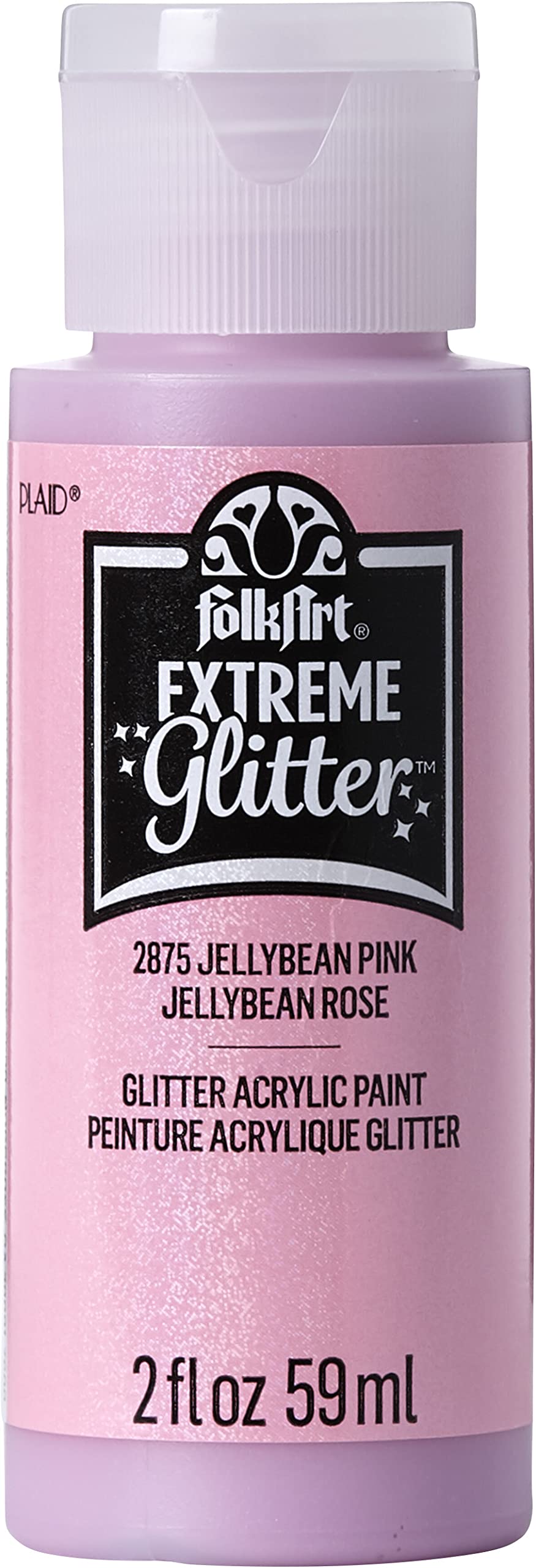 FolkArt Acrylic Paint in Assorted Colors (2 oz), 2875, Jellybean Pink