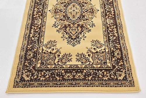 Vista 338 de Unique Loom Reza Collection- Alfombra, Polipropileno, Marrón Marrón/ marfil