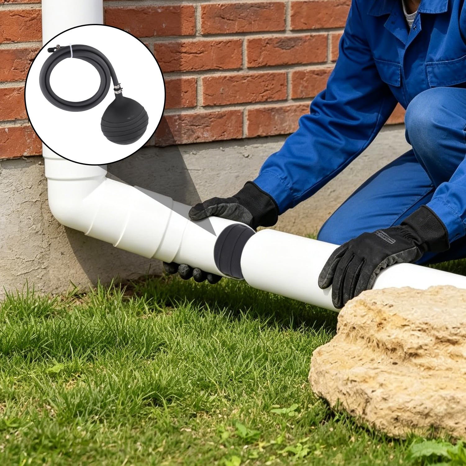 Tissting Bouchon Gonflable pour Tuyaux 110mm Obturateur de Drain Flexible | Étanchéité Rapide pour Réparation, Idéal Plomberie, Assainissement, Inspection, Outil Professionnel et Bricoleur