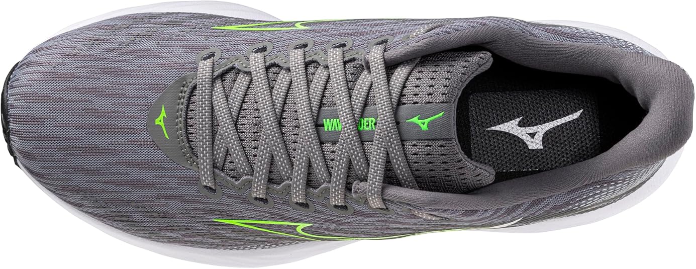 Mizuno Men's Wave Rider 28 Running Shoe, Tradewinds-Green Gecko, 8