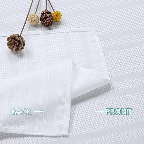 Miniatura 5 de Home Queen Juego de manteles rectangulares repelentes al agua con diseño de gofres, mantel moderno vintage de 54 x 70 pulgadas con 4 servilletas,