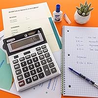 Vista 4 de BAZIC Calculadora de escritorio de 12 dígitos con cálculo de ganancias y funciones fiscales (3011)