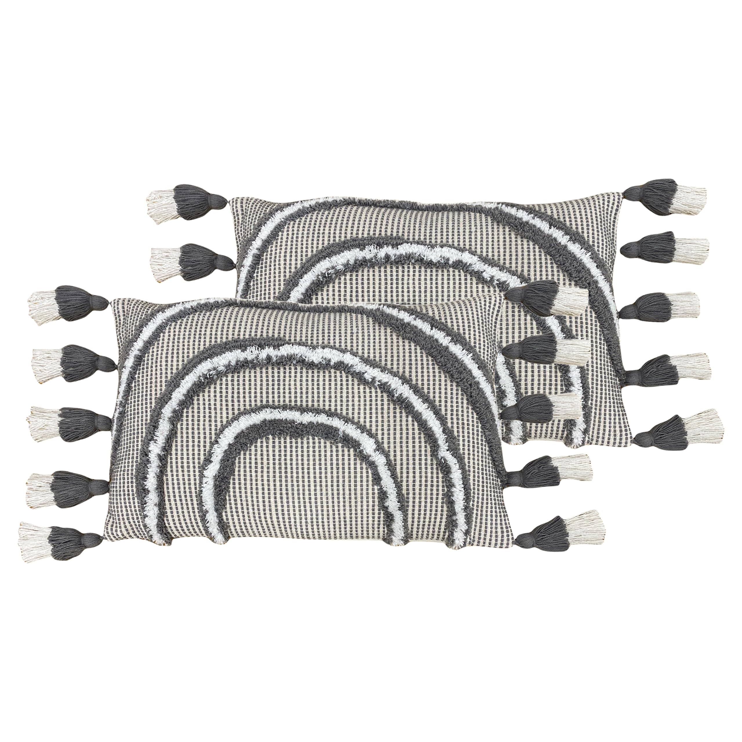 furn. Rainbow Tuft Feather Filled Cushions Twin Pack