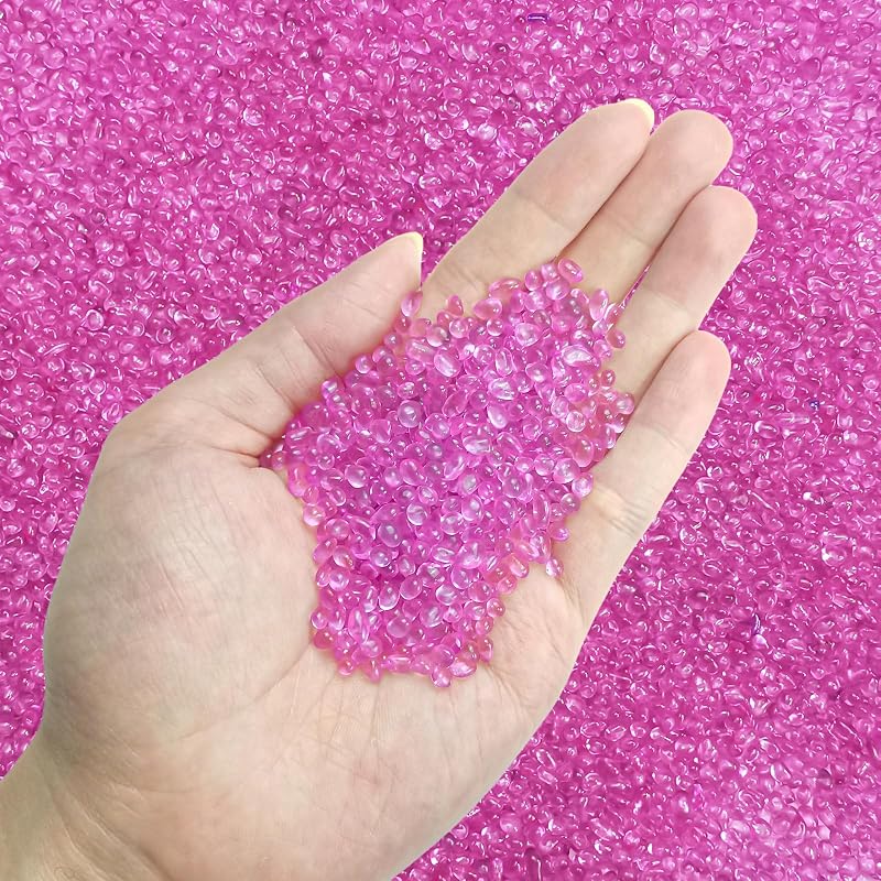 Pedrinhas de Vidro Decorativas para Aquário Keedolla, Rosa, 900 g