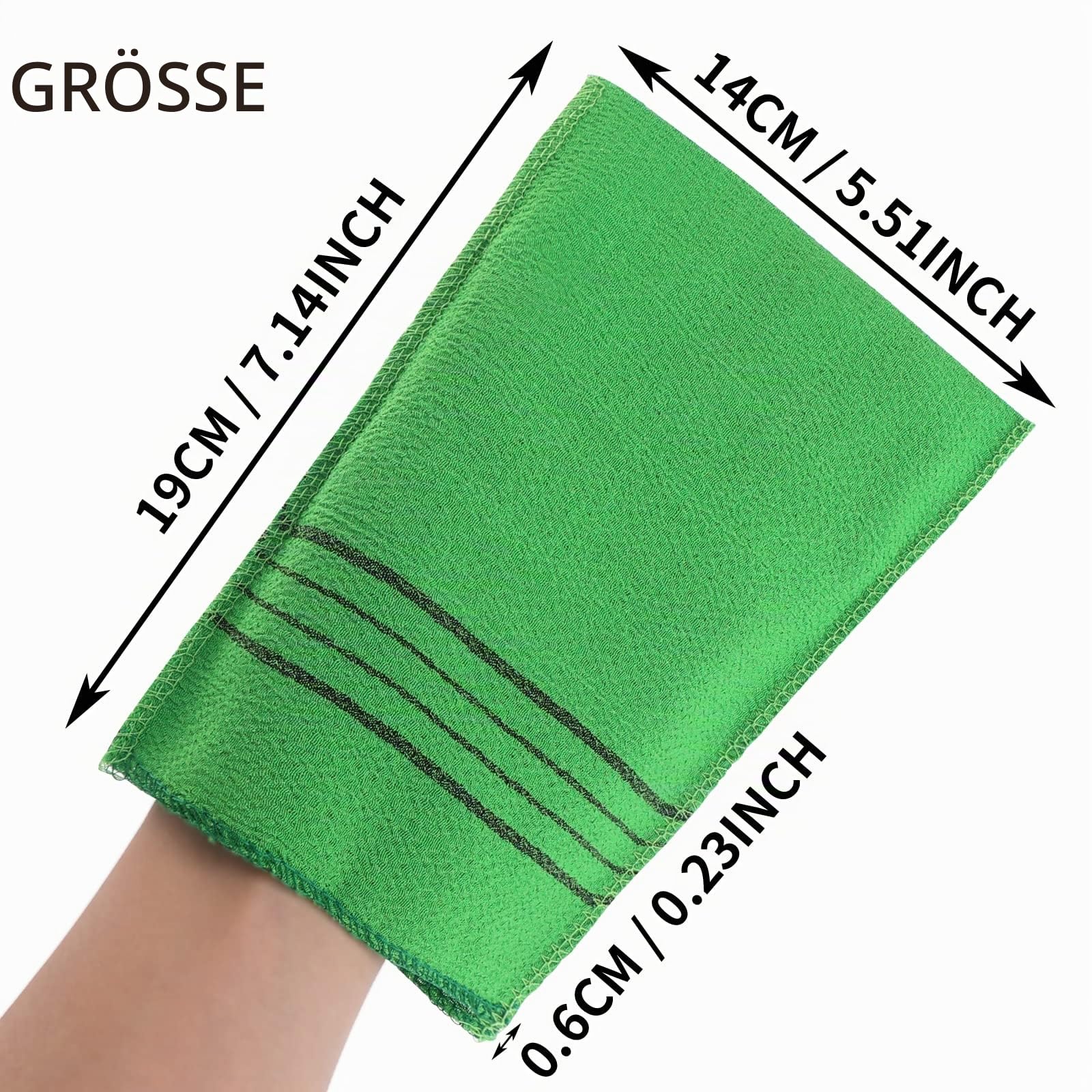 Molain 8Pcs Asiatischer Peeling-Waschlappen Korean Peeling Mitt Wiederverwendbare Viskose Rayon Duschtuch Körperpeeling