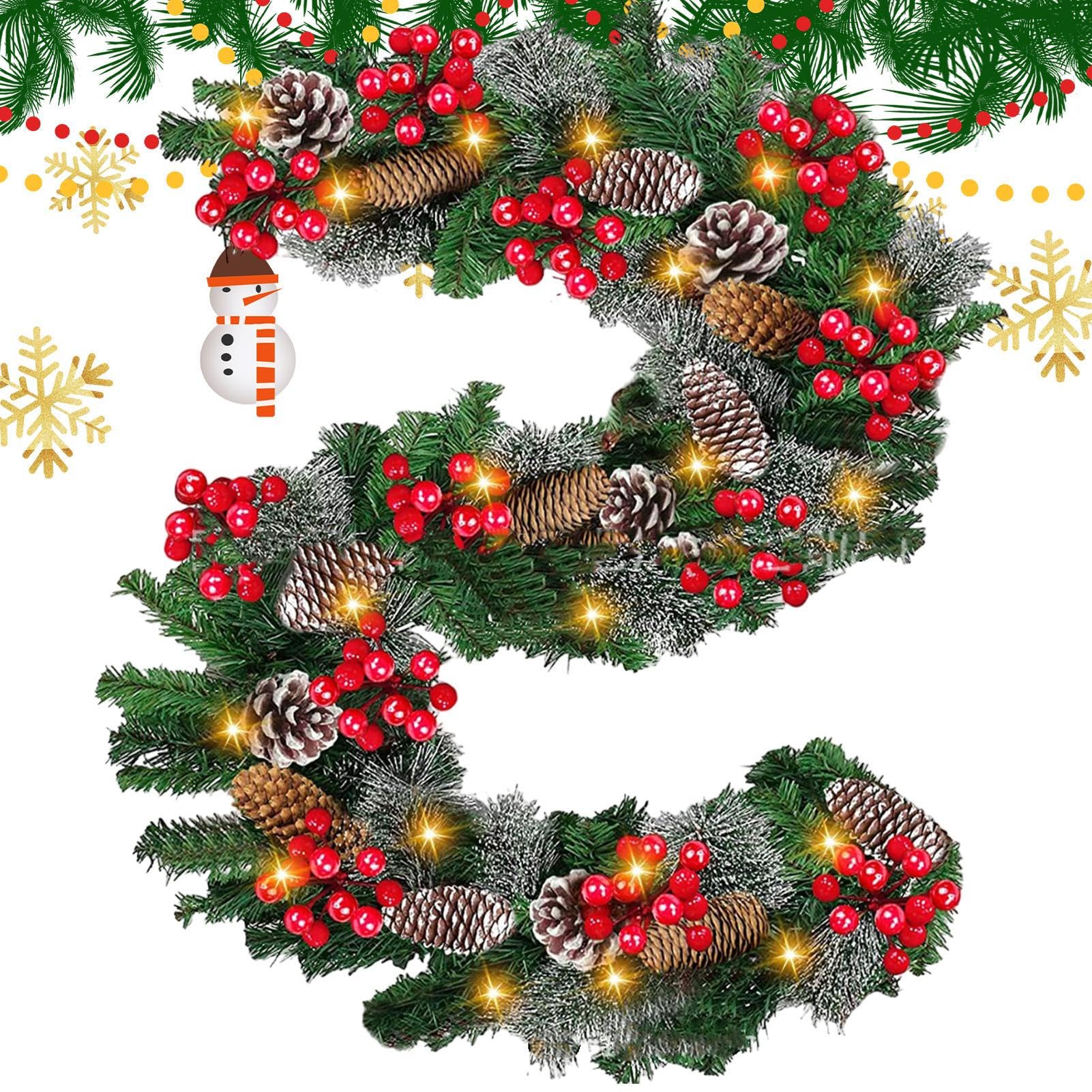 Guirlande de Noël lumineuse avec lumières vives multicolores pour décoration de fête
