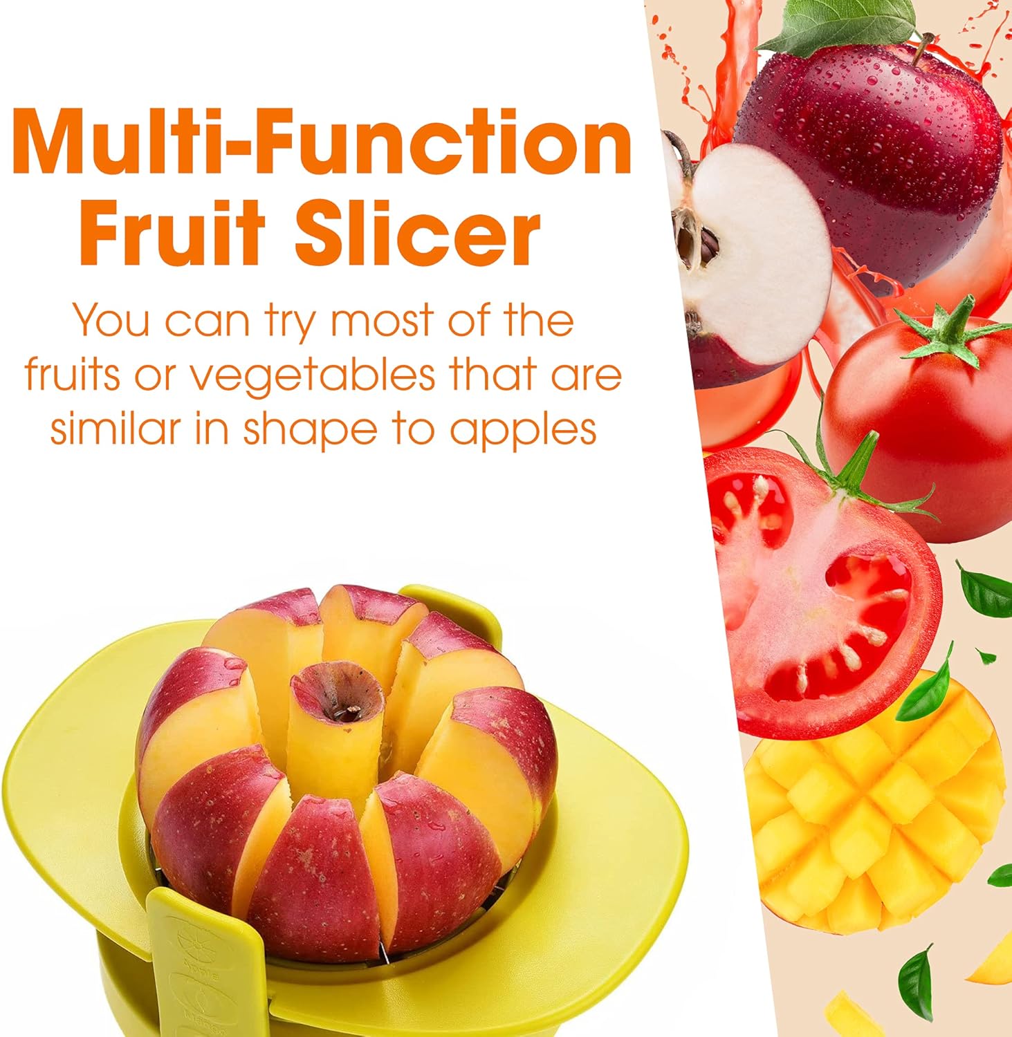Cheer Collection Set of 3 Fruit and Vegetable Slicers, Multifunctional Apple Corer, Mango and Tomato Slicer, Time-Saving Kitchen Gadgets: Home & Kitchen