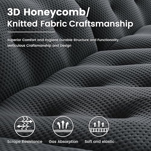 Miniatura 5 de Sofá modular modular de 86.6 pulgadas, sofá biplaza de gran tamaño, tela de malla 3D, cómodo sofá de nube, sofá curvado para sala de estar, oficina,