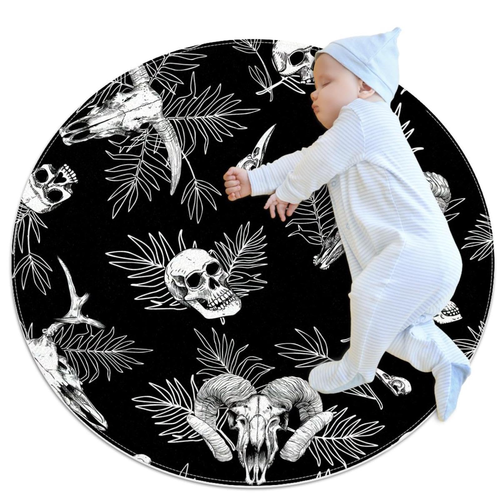 Tapis de salle de bain antidérapant tête de mort pour éviter les glissades