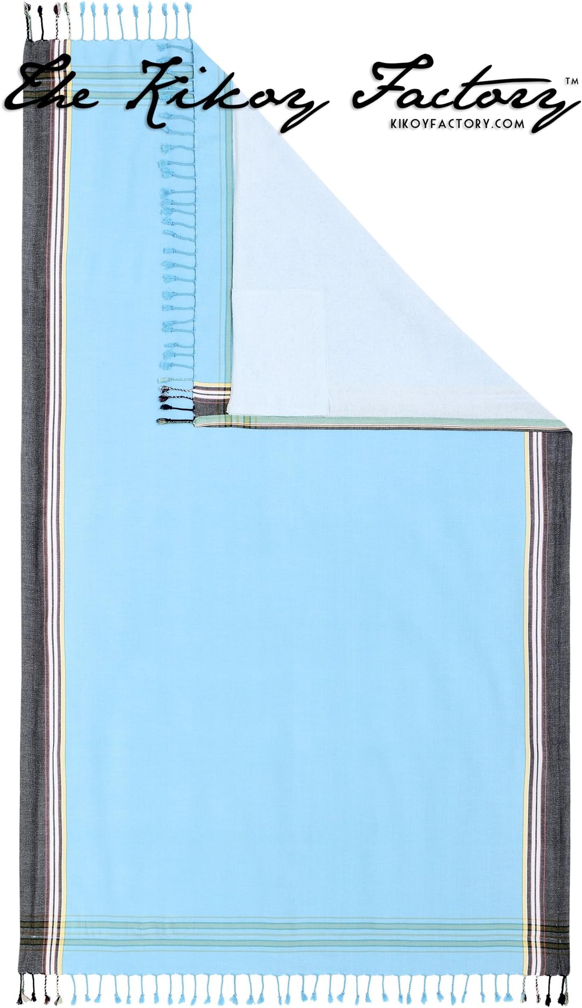 Kikoy Factory - Beach Towel / Sarong - Kikoy Towel 13226B4 - Color : Curaçao - Size : 95 x 165 cms