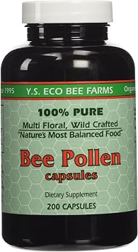 Y.S. ECO Bee Farms 100% Pure Bee Pollen 1,000mg- 200 Capsules