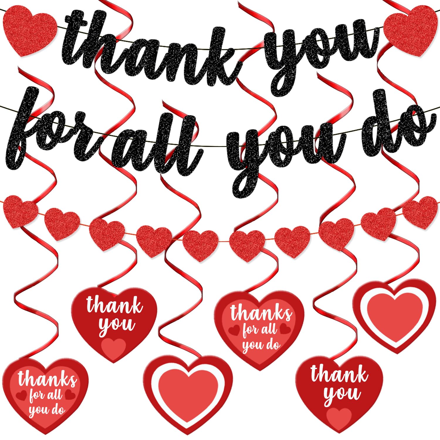 Snapklik.com : Thank You For All You Do Banner, Black Glitter Thank You ...