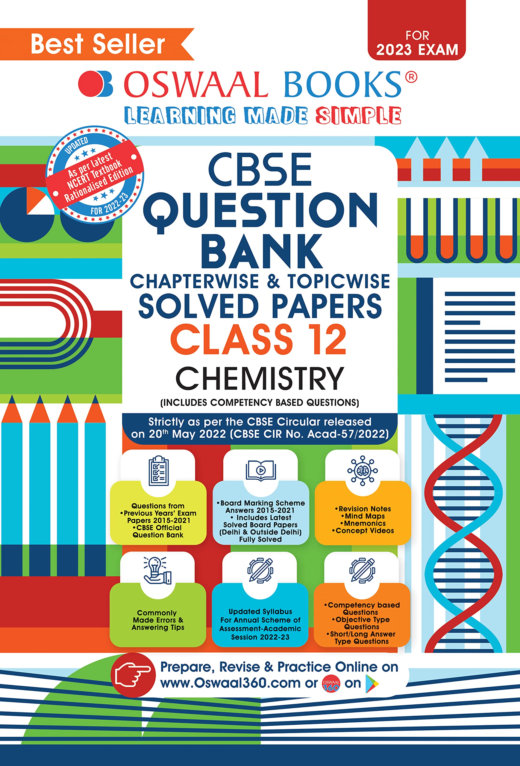 Oswaal CBSE Chapterwise & Topicwise Question Bank Class 12 Chemistry Book (For 2023 Exam)