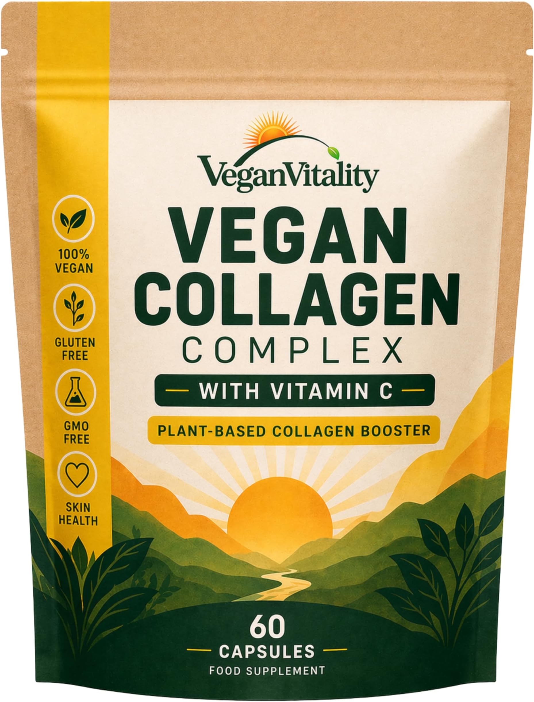 Vegan Collagen Supplements with Biotin for Hair, Skin, Nails & Joints - 2 Months Supply. Cruelty Free Plant Based Collagen Vegan, Vegetarian Collagen Booster Pills. Vegan Collagen for Women and Men
