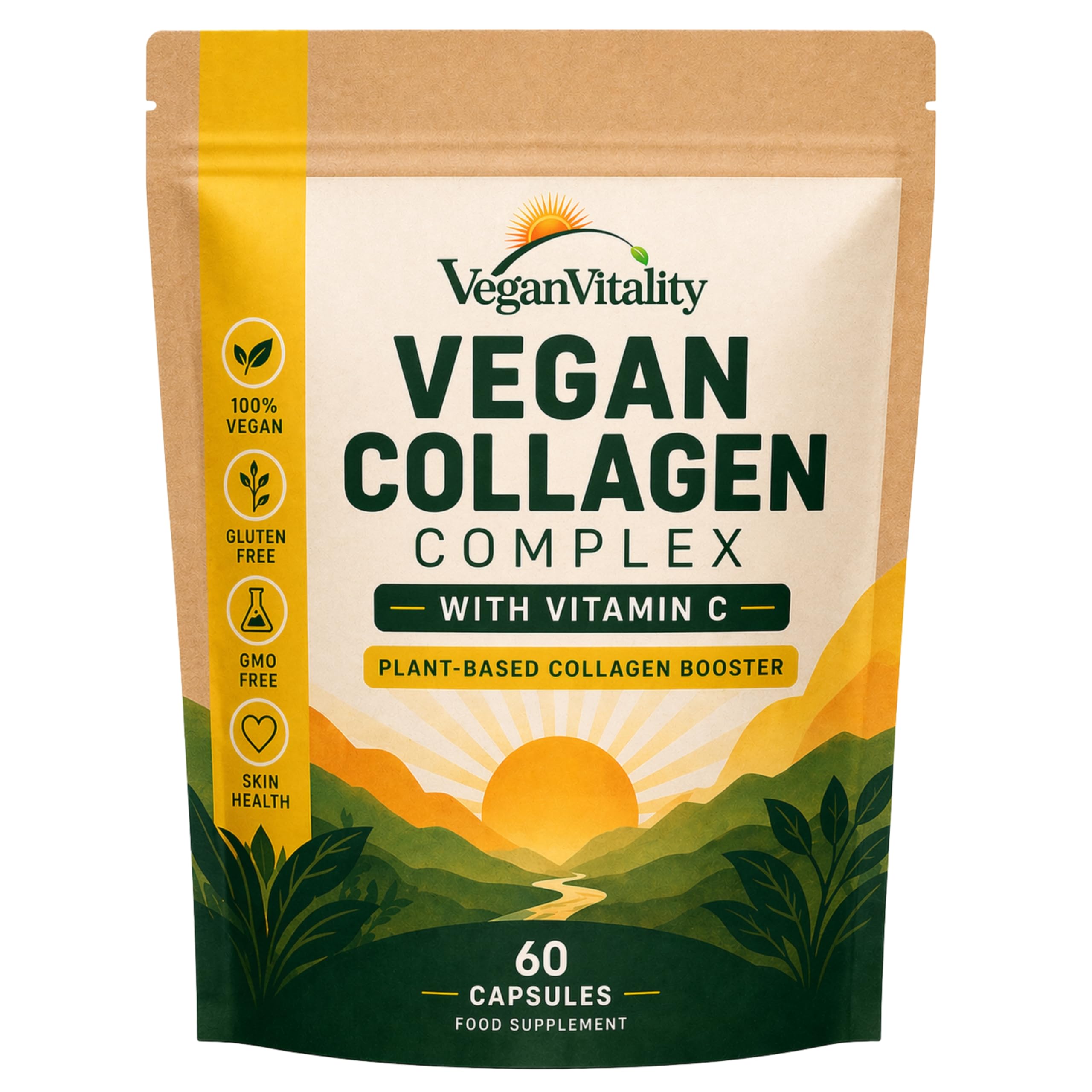 Vegan Collagen Supplements with Biotin for Hair, Skin, Nails & Joints - 2 Months Supply. Cruelty Free Plant Based Collagen Vegan, Vegetarian Collagen Booster Pills. Vegan Collagen for Women and Men