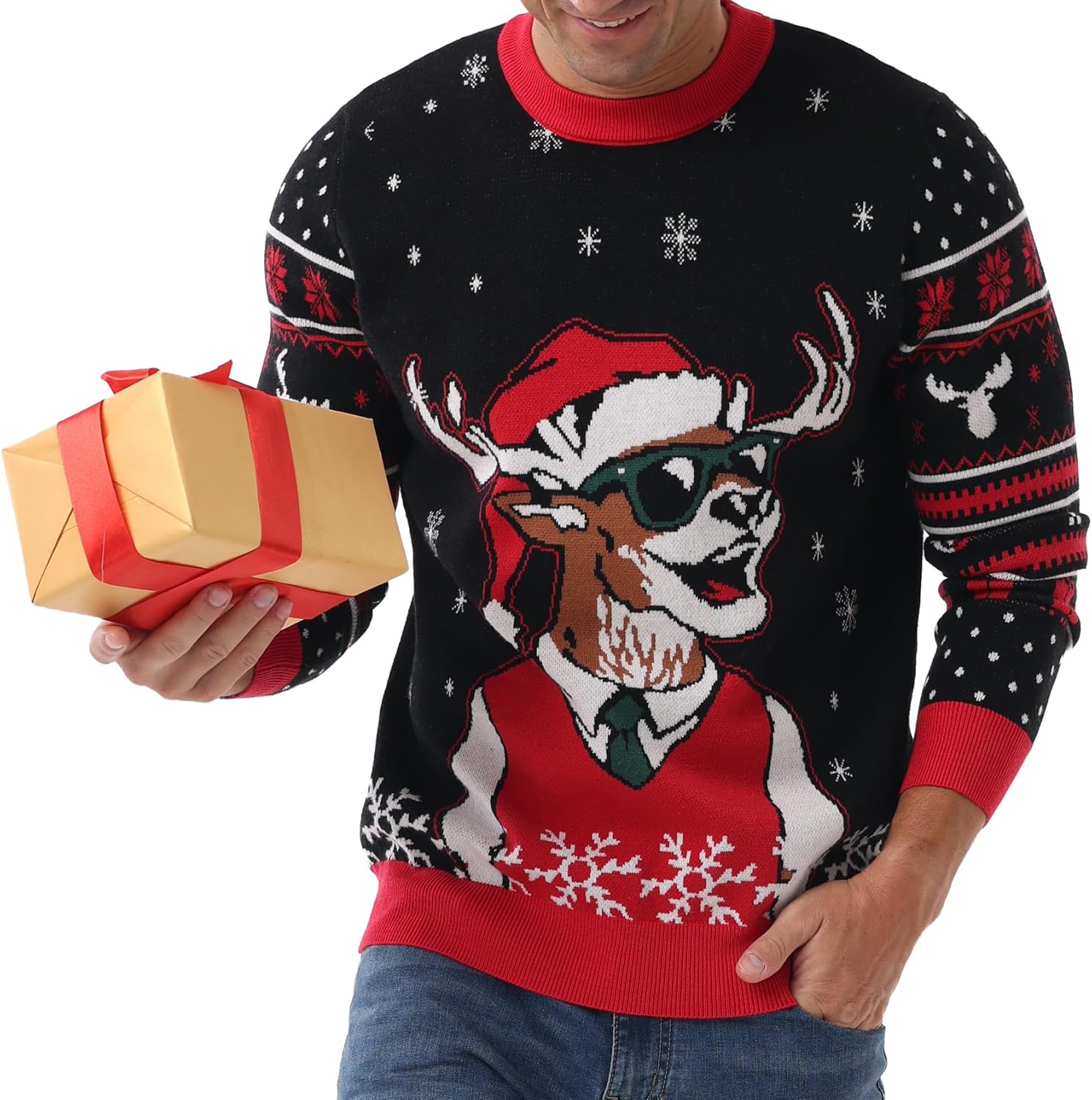 Sailwind Men's Christmas Sweater Ugly Knitted Xmas Sweaters Casual Funny Pullover Knitwear