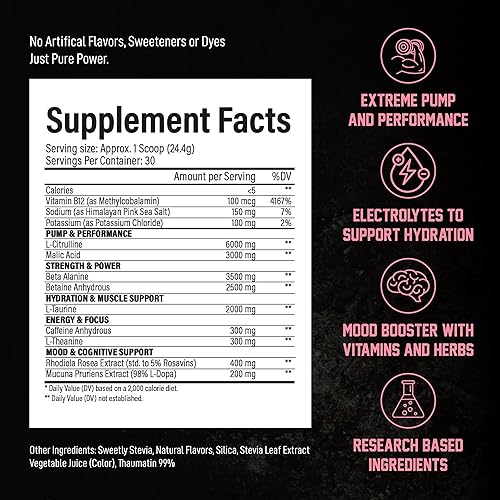 Miniatura 2 de Voyager Pre-Workout Planet Punch - Polvo sin creatina con L-citrulina, beta-alanina, cafeína - Apoya energía, resistencia y concentración - 30