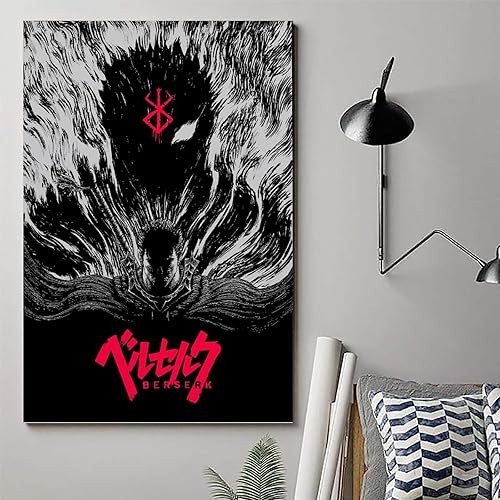Miniatura 6 de BLACKT Berserk - Póster de anime para dormitorio, decoración de pared estética, lienzo para decoración de pared, regalo de 12 x 18 pulgadas (11.8 x