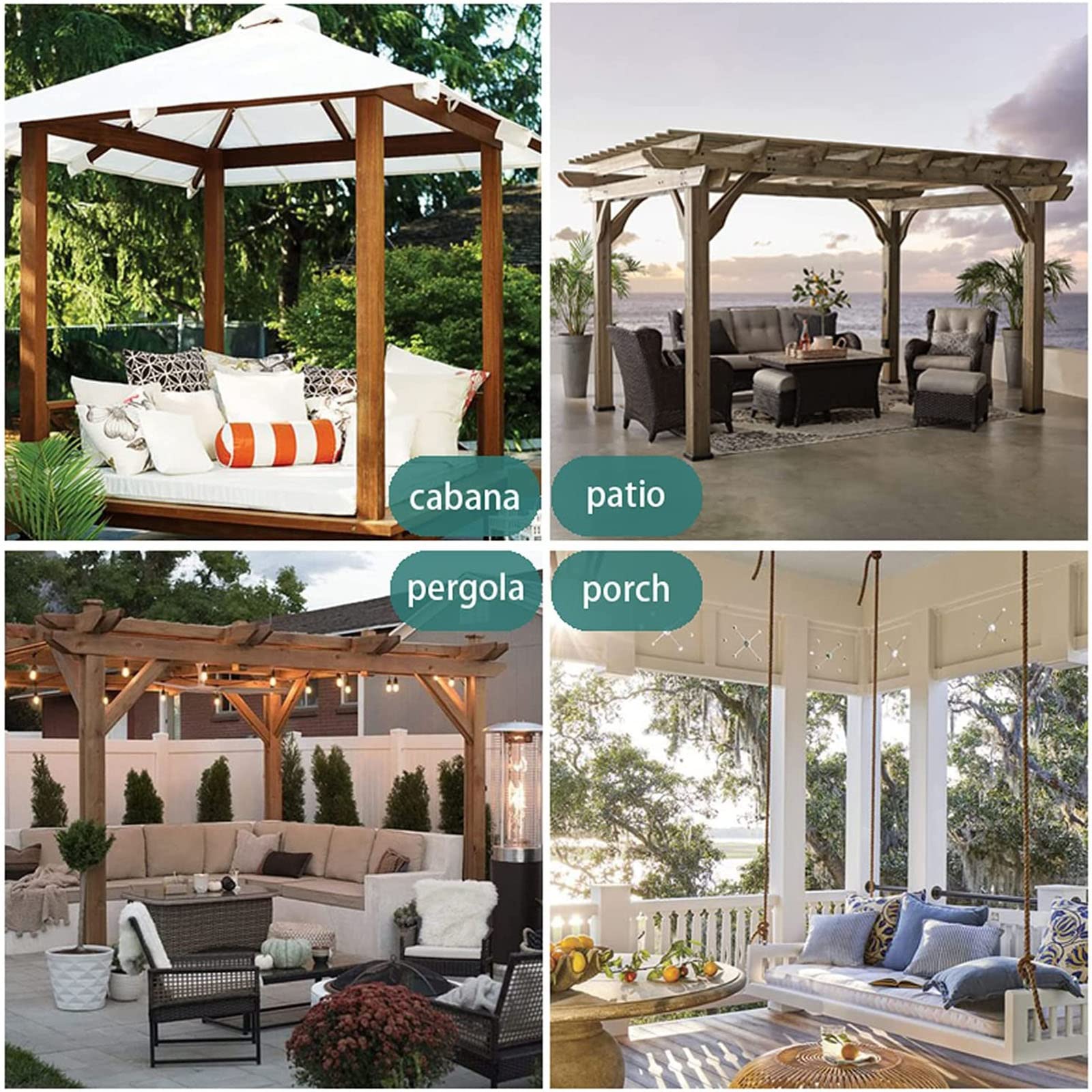 AOTNZ Tende da Esterno per Patio- Pannello Impermeabile Luce Diffusa Tende per Veranda Gazebo Deck Balcone- 2 Pezzi Poliestere Copertina con Corde di Fissaggio, Personalizzato