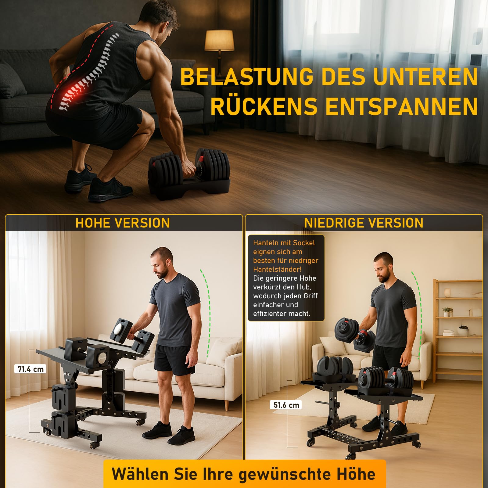 Verstellbares Hantel- und Gewichtsständer | trägt bis zu 200kg, platzsparendes Design für die Organisation Ihres Heim-Fitnessstudios
