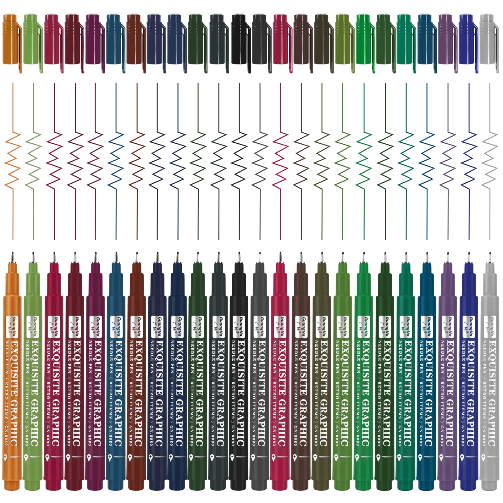 Fineliner Pens,24 Colors Retro Coloured Fine Liner Pens, 0.5mm Fineliners for Art Supplies Artist and Adult, Drawing, Sketching, Writing, Scrapbooking, Anime, Manga