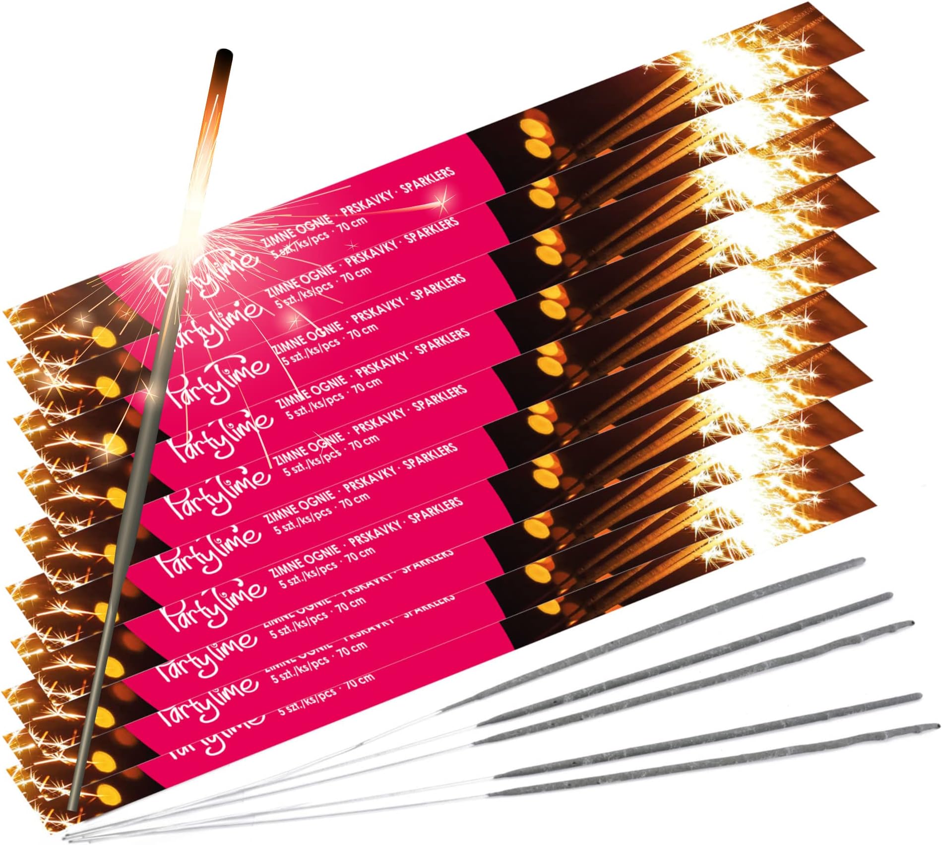 Sparkler Set 50 pcs x 70 cm (27") Pack of Sparklers - Great idea for Weddings, Birthday Parties, Halloween, Campfire Night, Christmas and New Year's Eve Party (70 cm x 50 pcs)