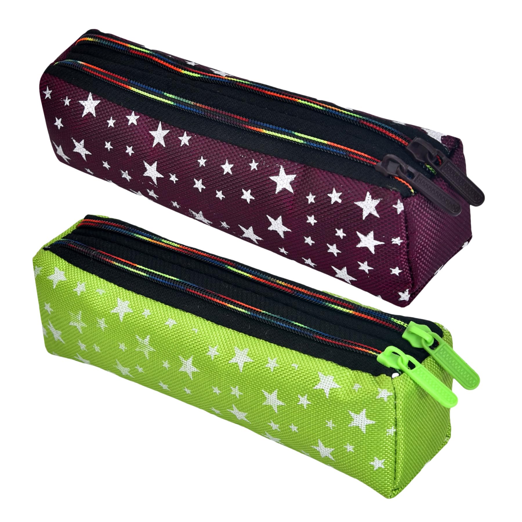 Kuber Industries Pencil Pouch | Rexine Stationary Pouch | 2 Zipper Pencil Utility Pouch | Pen-Pencil Box for Kids | Star Pencil Pouch | Pack of 2 | Multi (B0CWRPK6HN) Amazon Price History, Amazon Price Tracker