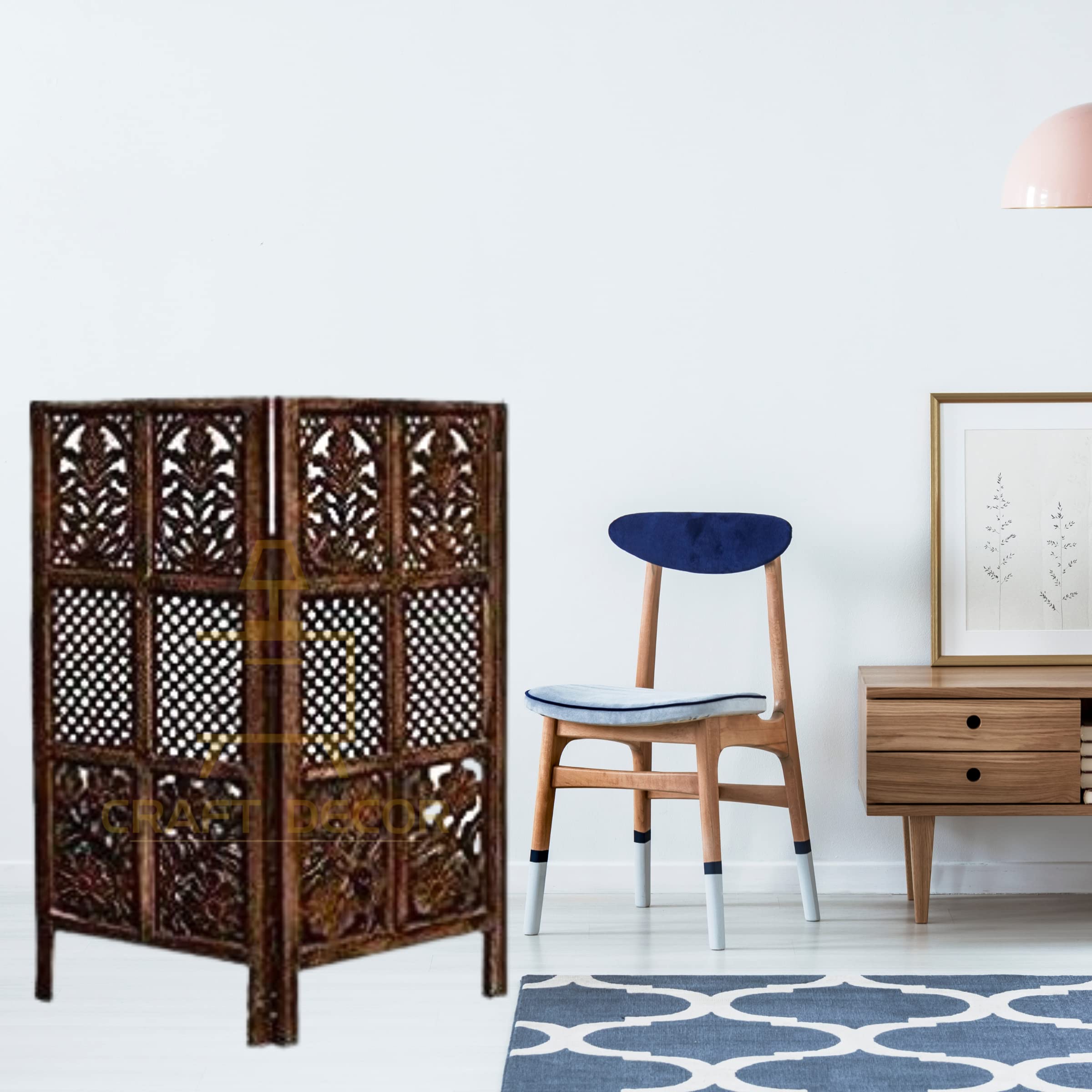 Buy CRAFT DECOR Wooden Partition for Living Rooms 4 Feet Wood Partition