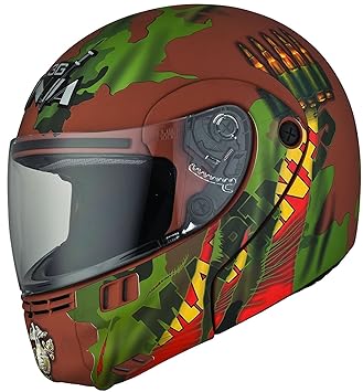 Studds Ninja 3G D2 Flip Up Full Face Helmet (Matt Brown, x-large)