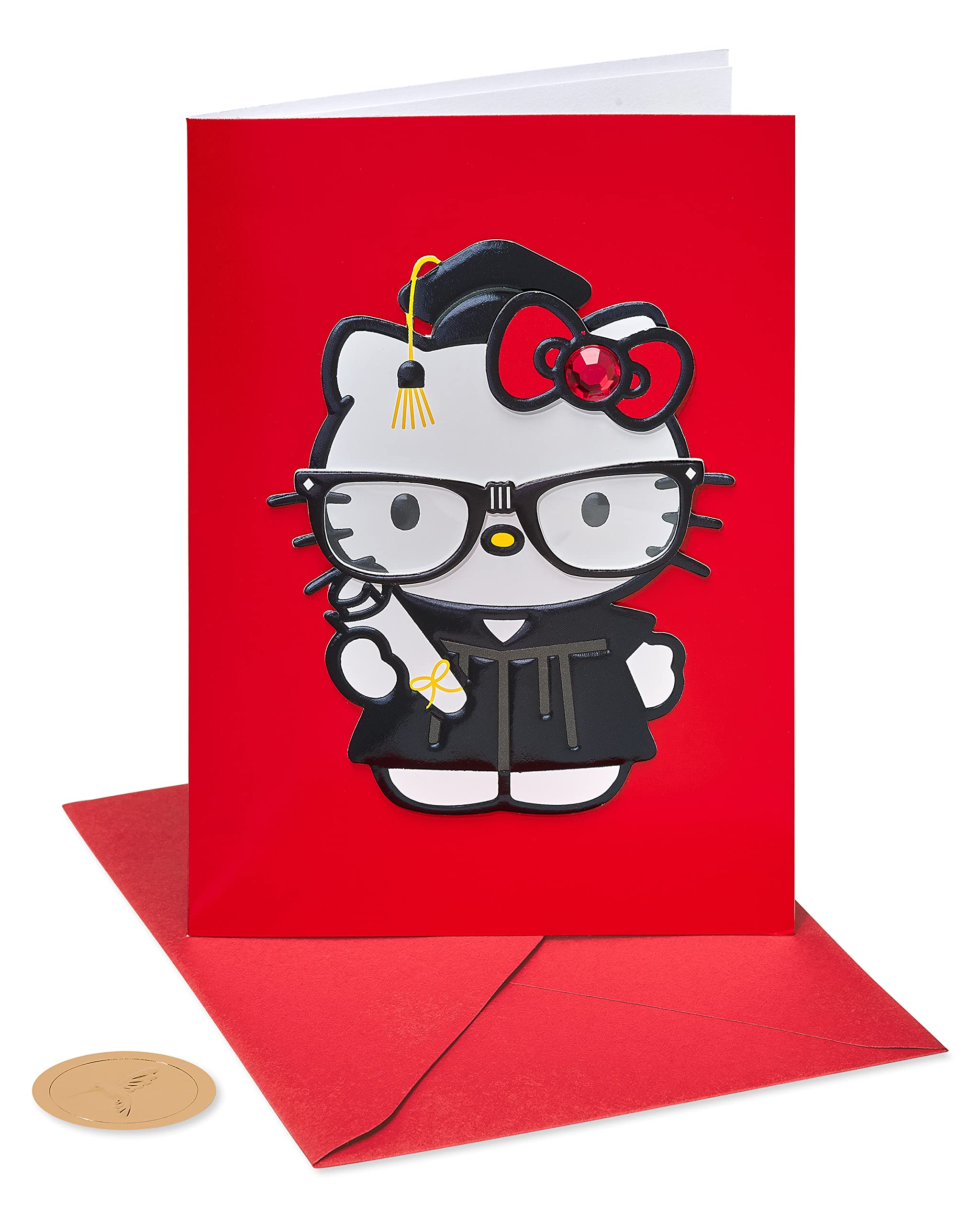 Amazon.com : Papyrus Hello Kitty Graduation Card (Happy Happy Graduation) :  Office Products