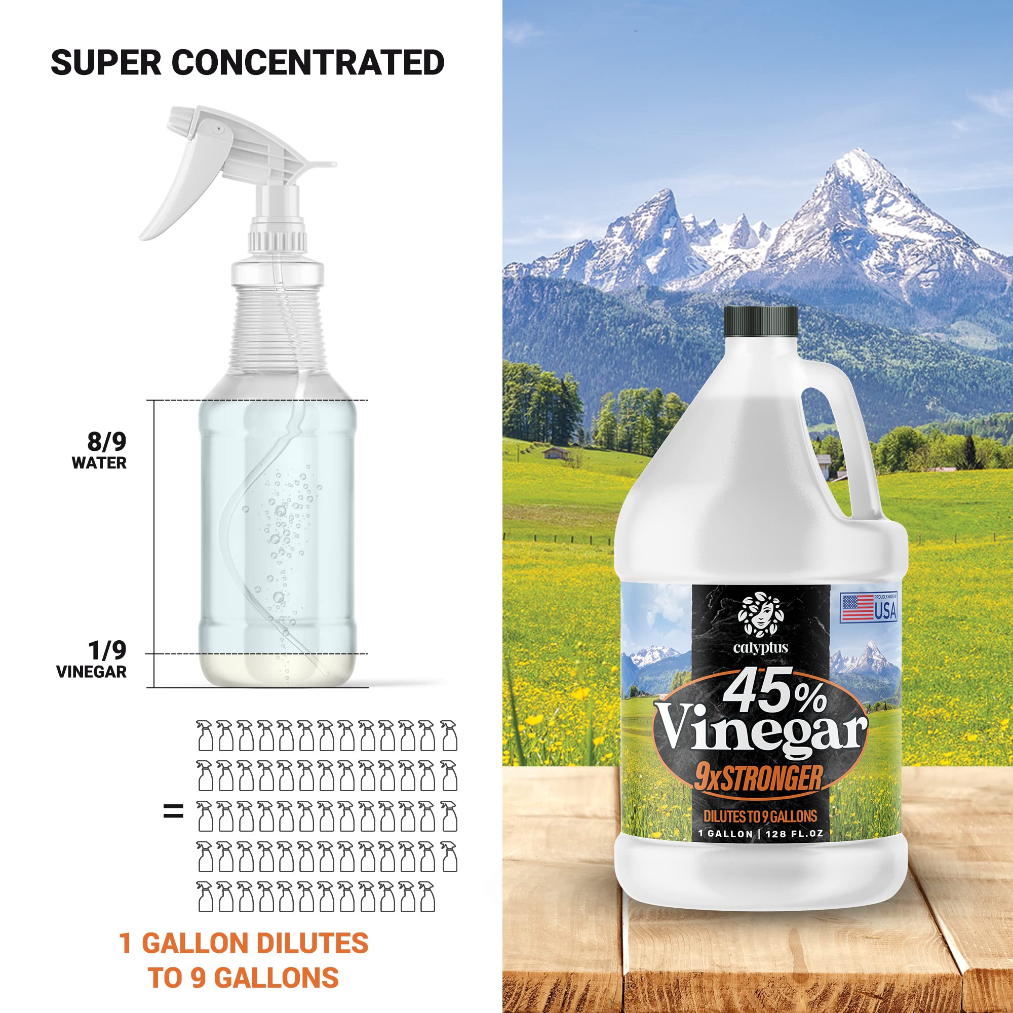 Snapklik.com : 45% Pure Super Concentrated Vinegar Dilutes To 9 Gallons ...