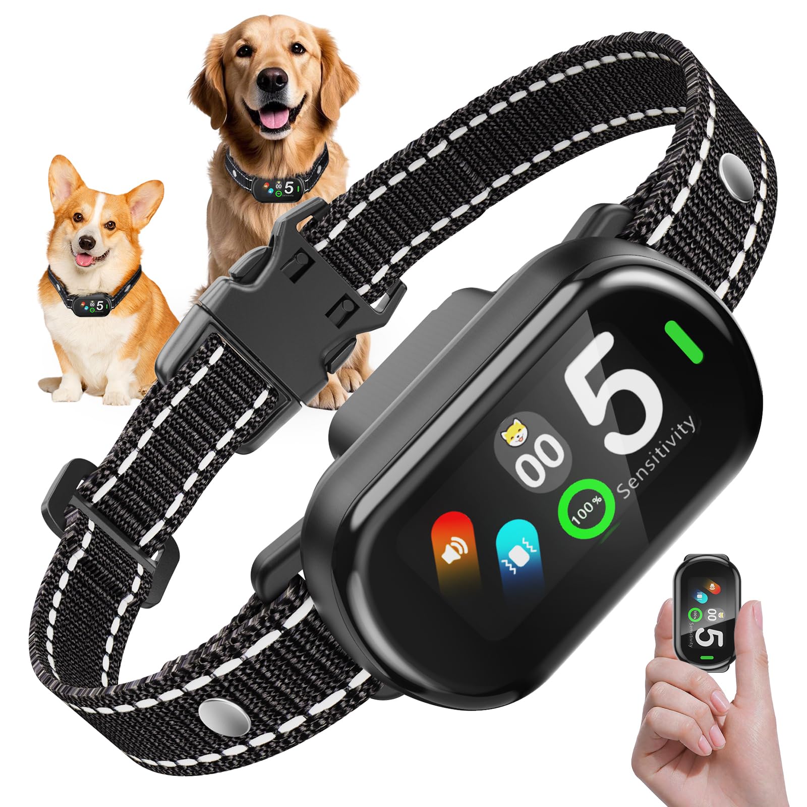 Yaskyly Collare Antiabbaio per Cani, Collare Addestramento Elettrico per Cane Taglia Grande Media Piccola, 3 Modalità Suono/Vibrazione/Vibrazione Forte, Ricaricabile, Impermeabile IP67
