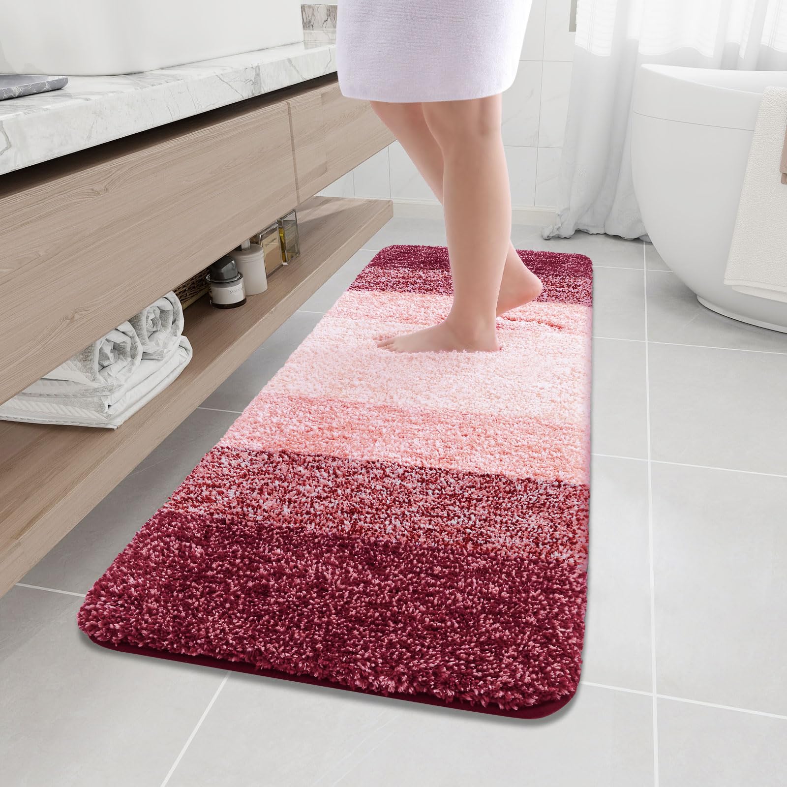 Amazon.com: Arotive Microfiber Bathroom Rugs, Shaggy Soft and Absorbent ...