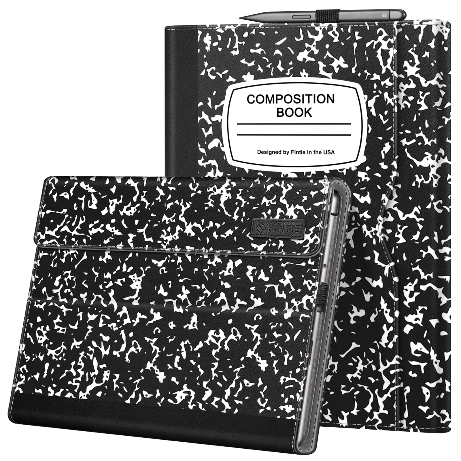 Fintie Case for 13 Inch Microsoft Surface Pro 8 (2021 Release) - Multiple Angle Viewing Portfolio Business Cover with Pocket and Stylus Holder, Compatible with Type Cover Keyboard, Composition Book (B09NQZV3GQ) Amazon Price History, Amazon Price Tracker