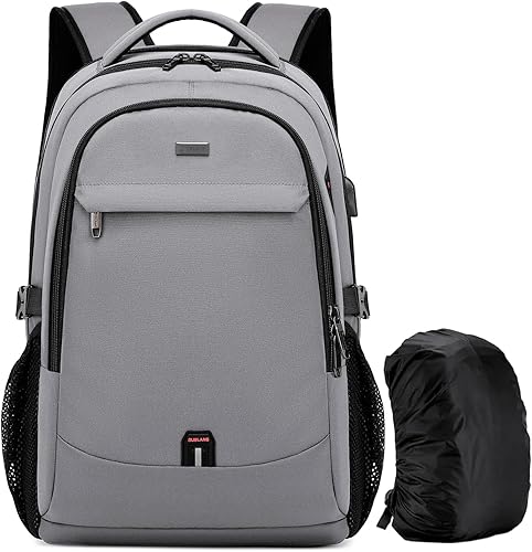 Miniatura 13 de DUSLANG Mochila para portátil de 17 pulgadas para viajes, resistente al agua, mochila universitaria para hombres, bolsa para computadora portátil