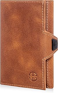 【本革レザー】TRUSADOR (トルサドール) 極小ミニ財布 Toscana (トスカーナ) 7.4 x 10.2cmの小型サイズで多収納 薄型/小銭入れ付き ブランド コンパクトで人気 (コニャック(キャメル))