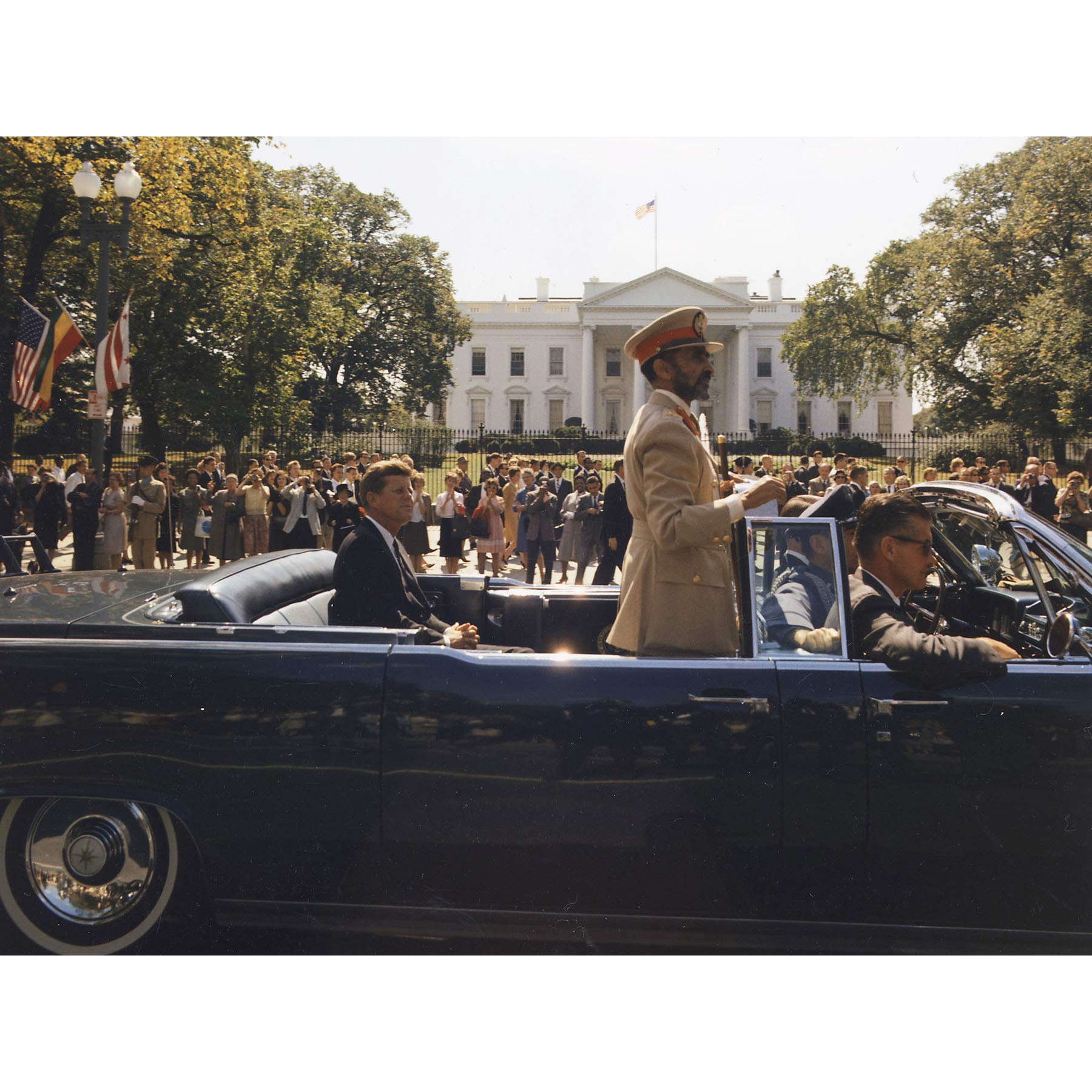 Parade JFK Kennedy Emperor Haile Selassie Photo Premium Wall Art Canvas Print 18X24 Inch