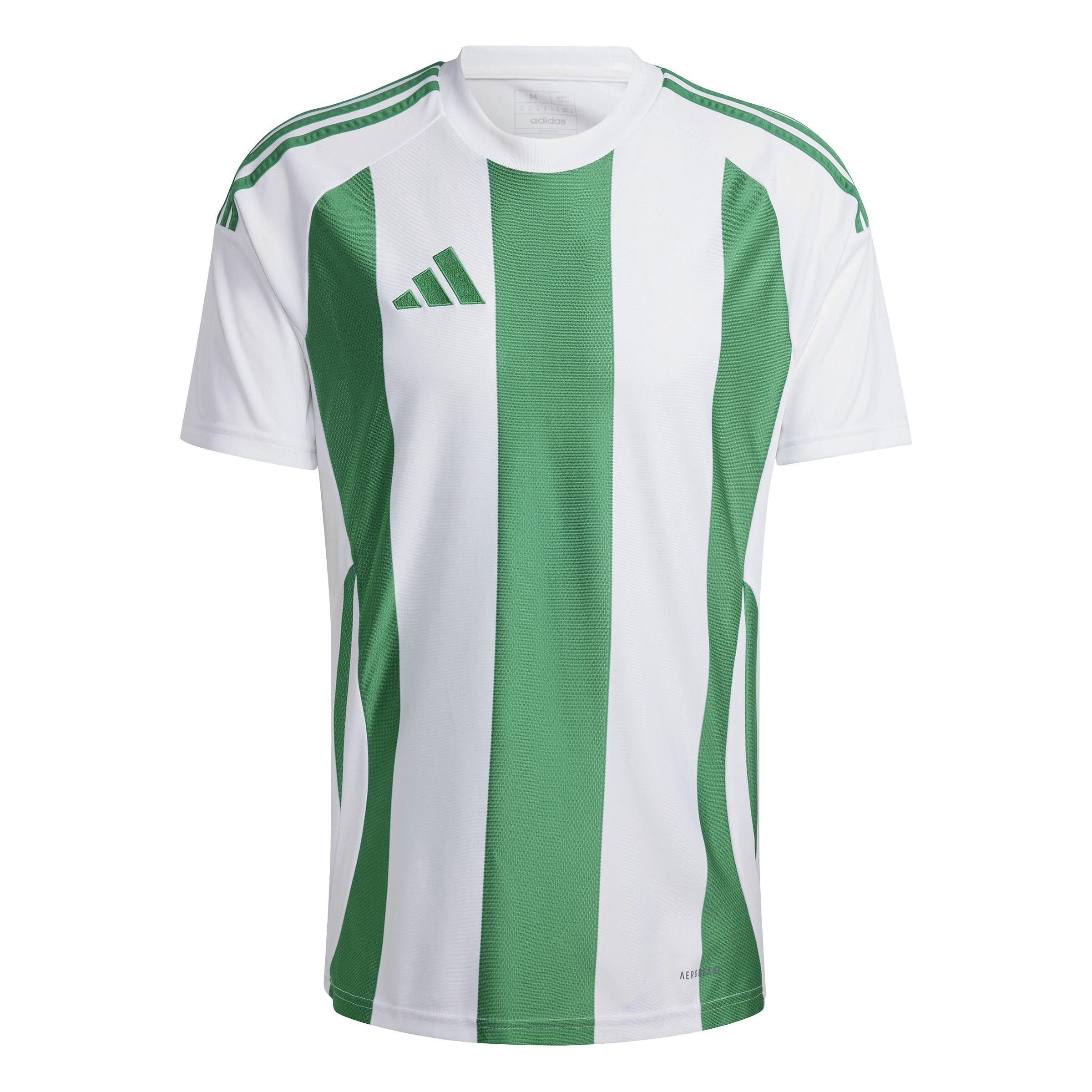 adidas Herren Striped 24 Jersey Shirt, White/Team Green, XL