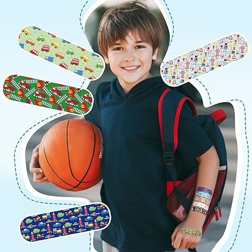 Vista 20 de Patelai 300 vendajes para niños, 10 estilos, adhesivos para niños, flexibles, coloridos, lindos vendajes de dibujos animados, impermeables