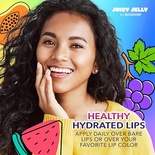 Miniatura 5 de Blossom Juicy Jelly - Aceite de labios nutritivo con sabor a frutas y aplicador de varita de pie Doe, 0.09 onzas líquidas, fresa